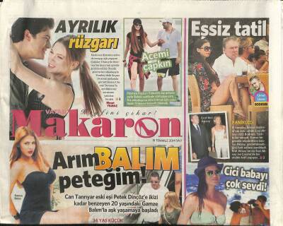 Vatan Gazetesi Makaron Eki 15 Temmuz 2014 - Ayrılık Rüzgarı * Serenay Sarıkaya - Çağatay Ulusoy GZ117169 - 1