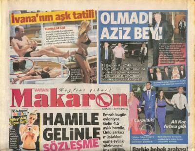 Vatan Gazetesi Makaron Eki 16 Haziran 2014 - Cemil İpekçi Sezen Aksu Çok Saygısız - İvananın Aşk Tatili GZ123311 - 1