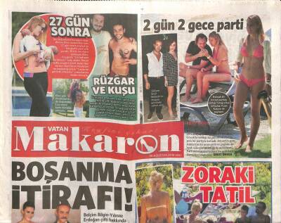 Vatan Gazetesi Makaron Eki 18 Ağustos 2015 - Volkan Konak Müzisyen Güzel İnsandır GZ105248 - 1