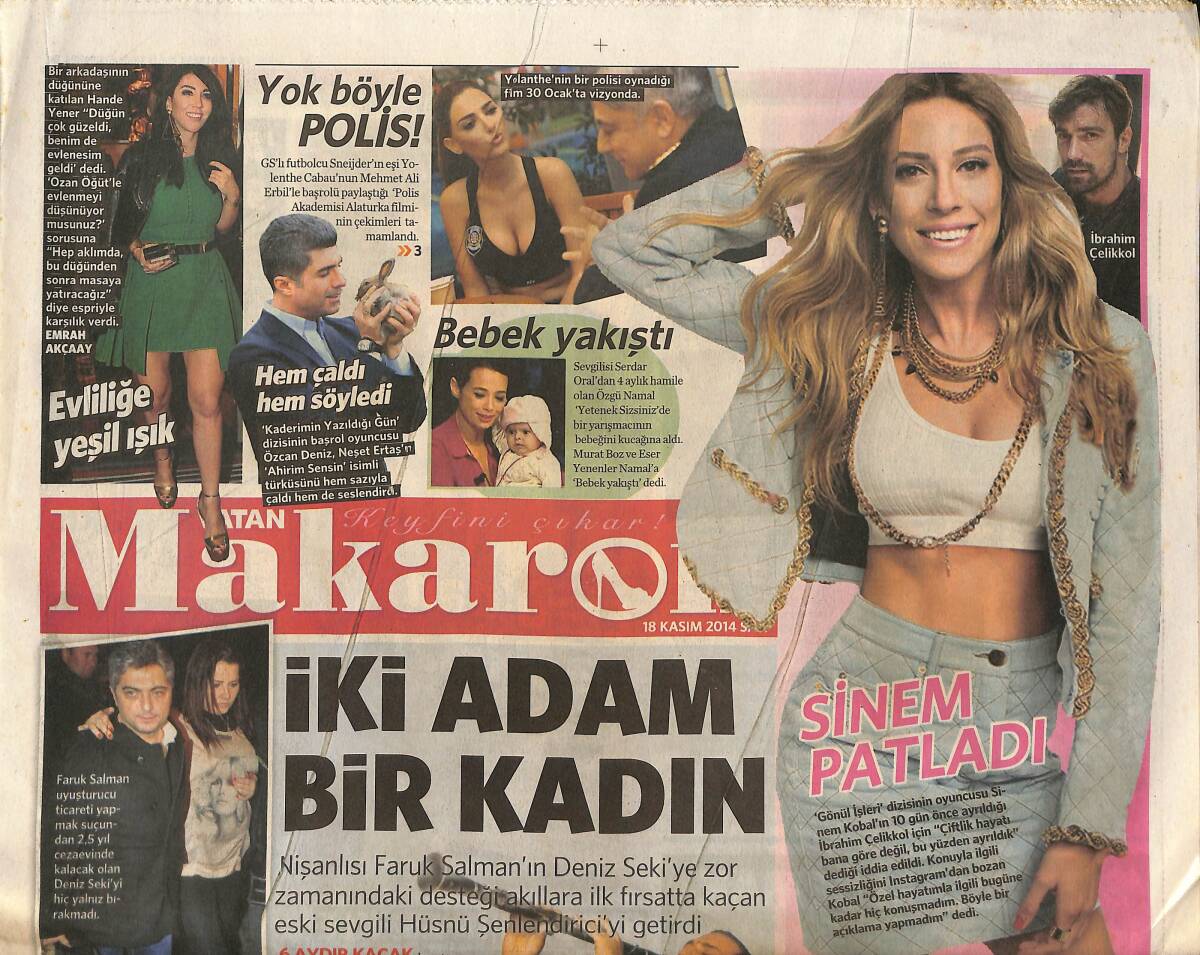 Vatan Gazetesi Makaron Eki 18 Kasım 2014 - Sinem Kobal Patladı - Kız Kardeş Evlendi Beyonce Aşk Tazeledi GZ136332 - 1