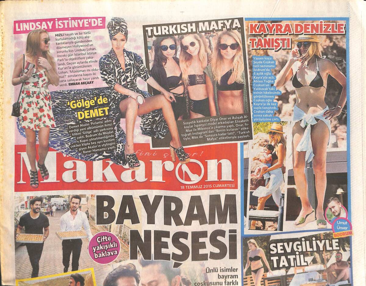 Vatan Gazetesi Makaron Eki 18 Temmuz 2015 - Emmy Oyunları - Lindsay İstinye'de GZ135140 - 1
