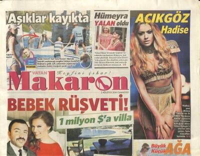 Vatan Gazetesi Makaron Eki 2 Ağustos 2014 - Recep İvedik , Gişesine 65 Bin Ekledi - Açıkgöz Hadise GZ116638 - 1