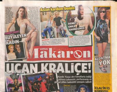 Vatan Gazetesi Makaron Eki 2 Ağustos 2015 - Ortaya Karışık Hande Yener GZ117258 - 1