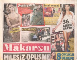 Vatan Gazetesi Makaron Eki 2 Aralık 2014 - Ünlü Fotoğrafçı Mert Alaş Madonna'nın Resimlerini Çekti - Tuğba Özay Sultan Gelinliklerin Yüzü Oldu GZ158401 - Gökçekoleksiyon