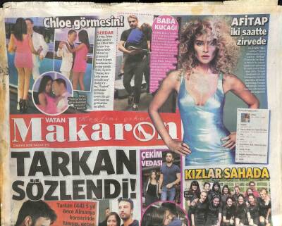 Vatan Gazetesi Makaron Eki 2 Mayıs 2016 - Tarkan Sözlendi - Sılanın Afitap İsimli Albümü İki Saatte Zirvede GZ113337 - 1