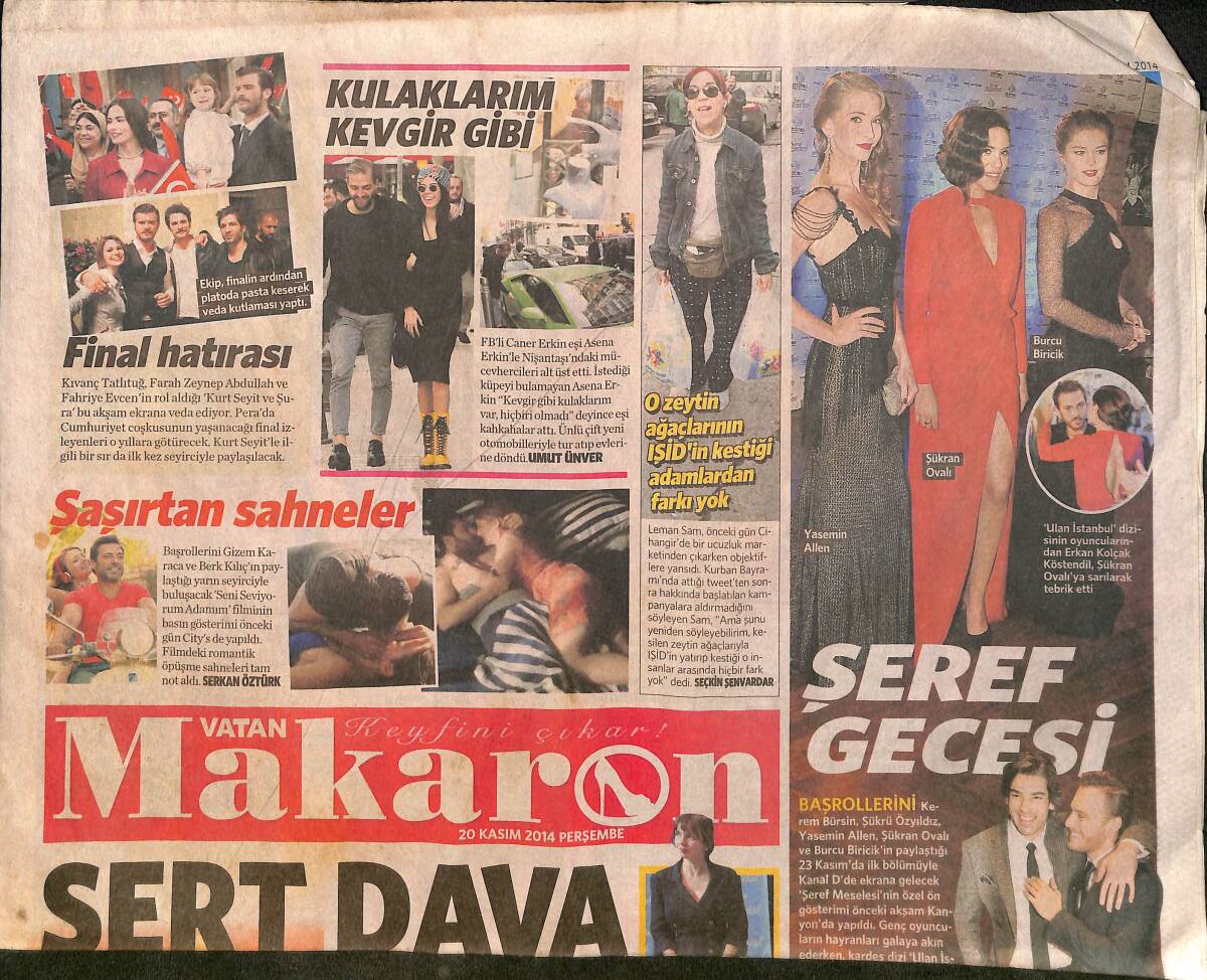 Vatan Gazetesi Makaron Eki 20 Kasım 2014 - Cem Yılmaz , Önceki Gece Yakın Dostu Ozan Güven İle Etiler Fenix'te Buluştu GZ160810 - 1