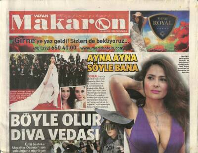 Vatan Gazetesi Makaron Eki 20 Mayıs 2015 - Serdar Ortaç , Borçları İçin Çalışacak GZ116595 - 1