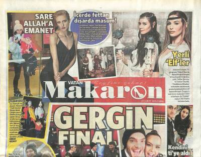 Vatan Gazetesi Makaron Eki 20 Şubat 2015 - Seda Sayan Anket Yapıyor GZ105330 - 1
