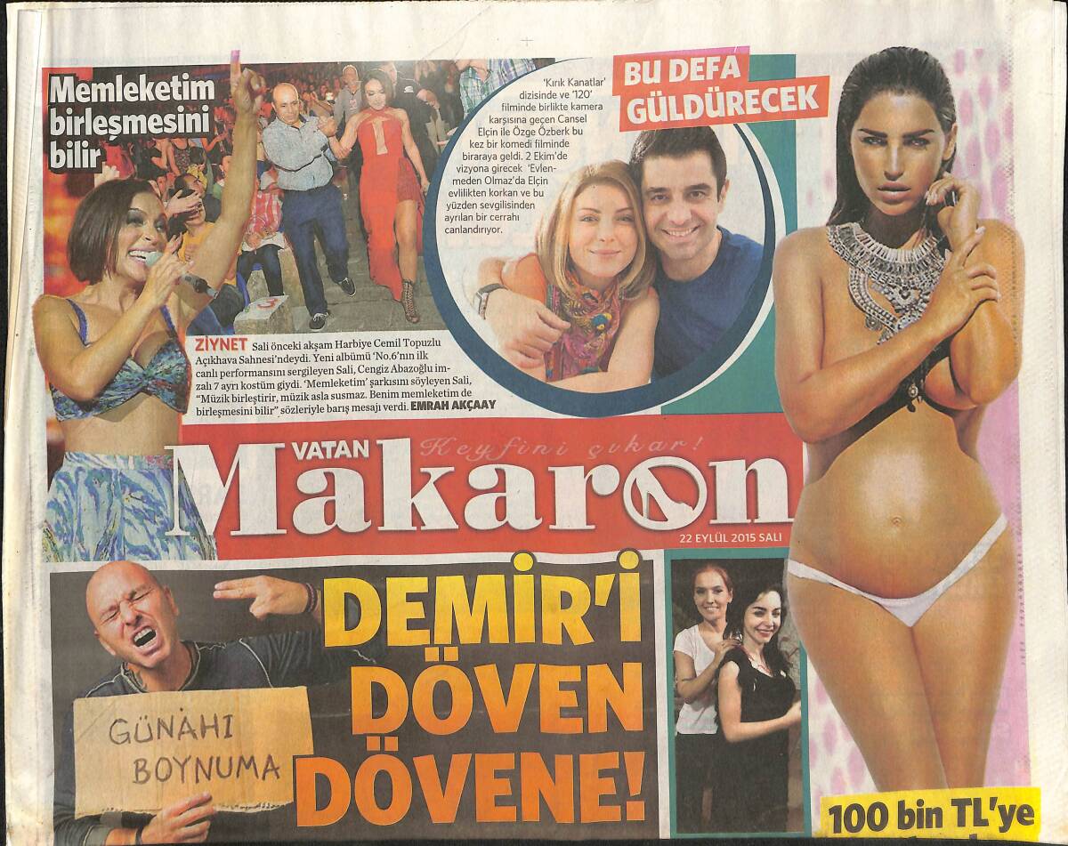 Vatan Gazetesi Makaron Eki 22 Eylül 2015 - 100 Bin TL'ye Bebek Odası - Emmy Oyunları GZ135954 - 1