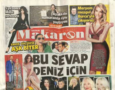 Vatan Gazetesi Makaron Eki 24 Nisan 2015 - Bu Sevap Deniz İçin, Ruj Kazası GZ107516 - 1