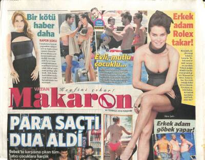Vatan Gazetesi Makaron Eki 24 Temmuz 2014 - Serdar Ortaç Para Saçtı Dua Aldı GZ104433 - 1
