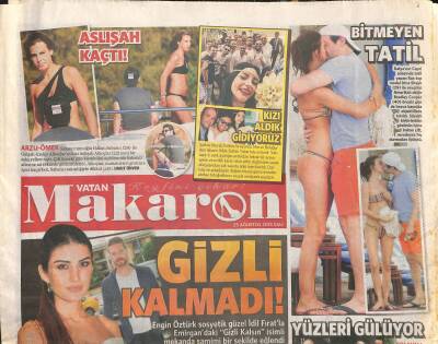 Vatan Gazetesi Makaron Eki 25 Ağustos 2015 - Nefise Karatay Anne Oldu - Bergüzar Korel Setlere Kahve Taşıyacağım GZ123262 - 1