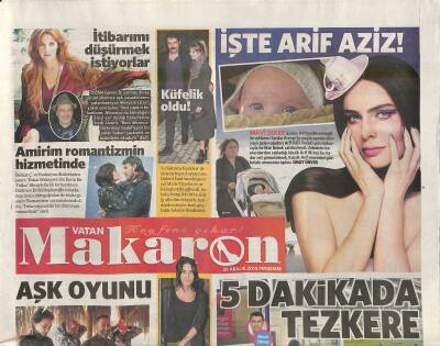 Vatan Gazetesi Makaron Eki 25 Aralık 2014 - Ata Demirer Efkâr Dağıttı - Yeşilçamdan Unutulmaz Kareler GZ119563 - 1