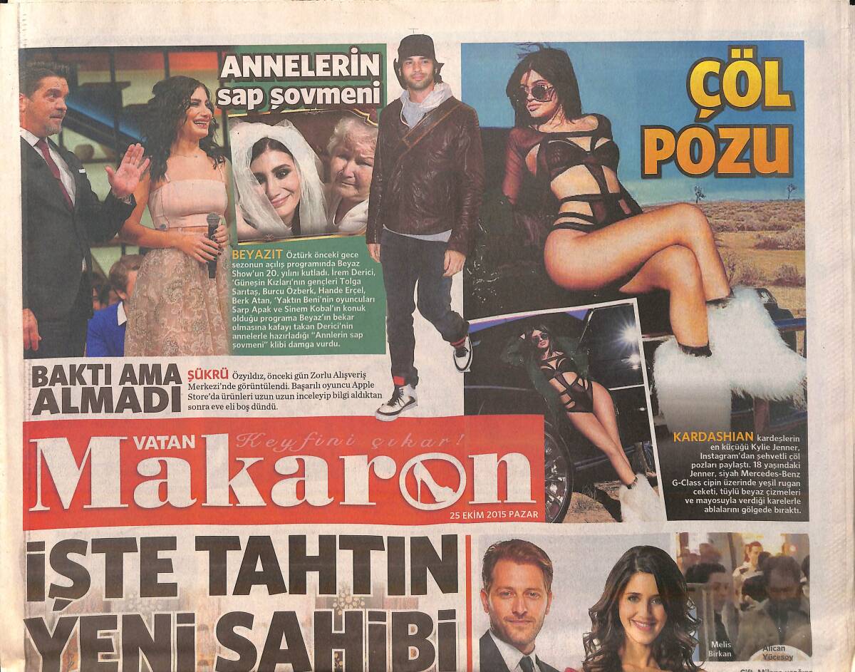 Vatan Gazetesi Makaron Eki 25 Ekim 2015 - Hande Yener Ve Serdar Ortaç 'İkimiz Deliyiz' GZ159973 - 1
