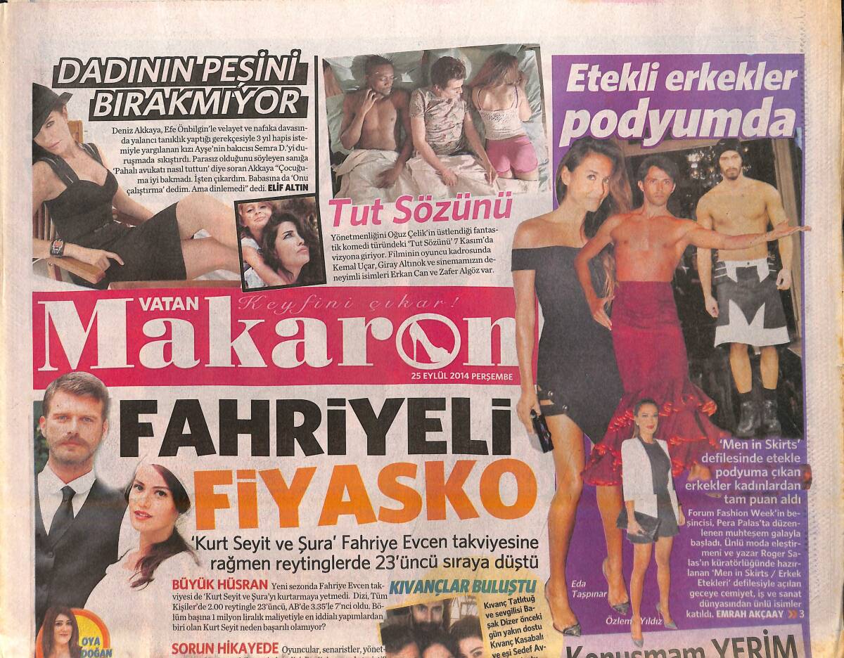Vatan Gazetesi Makaron Eki 25 Eylül 2014 - David Beckham 'Taksi Şoförü Olacağım' GZ159911 - 1