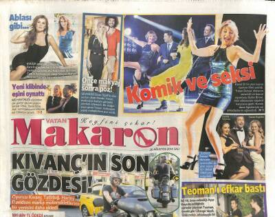 Vatan Gazetesi Makaron Eki 26 Ağustos 2014 - Behsat Çye Zorunlu Tedavi-Kıvançın Son Gözdesi GZ105175 - 1