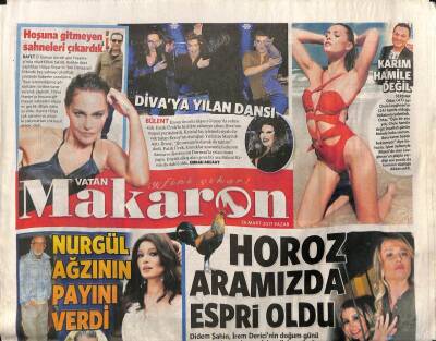 Vatan Gazetesi Makaron Eki 26 Mart 2017 - Nurgül Yeşilçay Ağzının Payını Verdi GZ98977 - 1