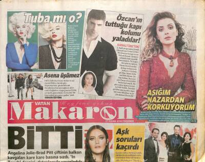 Vatan Gazetesi Makaron Eki 27 Kasım 2014 - Angelina Jolie-Brad Pitt Çiftinin Balkon Kavgaları Kare Kare Basına Sızdı GZ125900 - 1