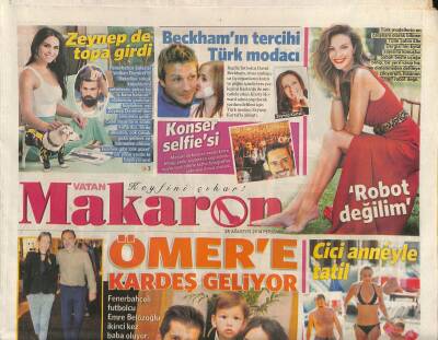 Vatan Gazetesi Makaron Eki 28 Ağustos 2014 - David Beckhamın Tercihi Türk Modacı GZ116948 - 1