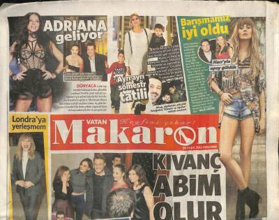 Vatan Gazetesi Makaron Eki 29 Ocak 2015 - Adriana Lima Geliyor - Cahit Berkay Kadınların Markajında Kaldı GZ105907 - 1