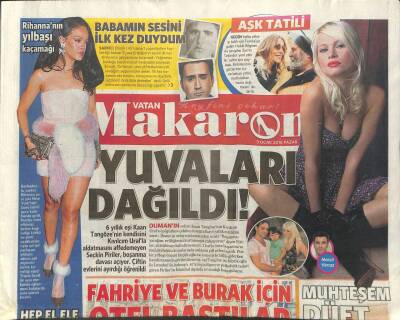Vatan Gazetesi Makaron Eki 3 Ocak 2016 - Fahriye Ve Burak İçin Otel Bastılar GZ107513 - 1