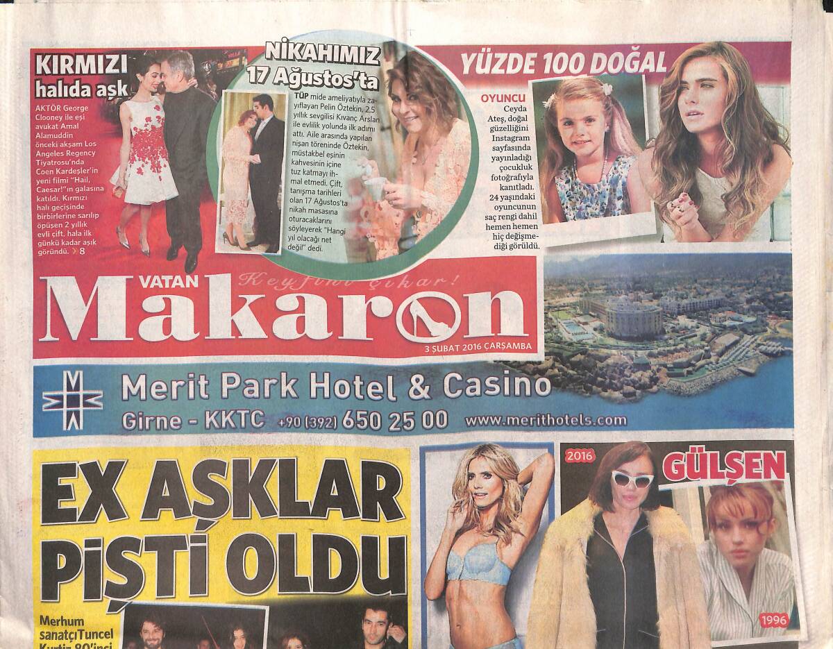 Vatan Gazetesi Makaron Eki 3 Şubat 2016 - Cem Yılmaz'ı Deli Gibi Kıskanıyorlar - Pasaklı Burcu Esmersoy GZ135237 - 1
