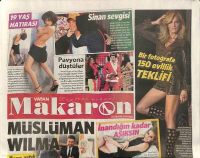 Vatan Gazetesi Makaron Eki 30 Aralık 2014 - Burcu Esmersoy Instyle Dergisinin Ocak Sayısına Konuştu GZ105858 - 1