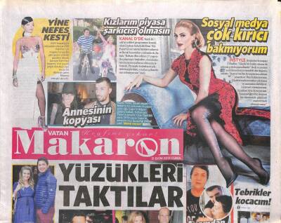 Vatan Gazetesi Makaron Eki 31 Ekim 2014 - Hadise Sosyal Medya Çok Kırıcı Bakmıyorum GZ105195 - 1
