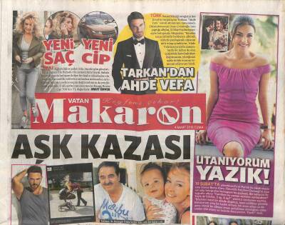 Vatan Gazetesi Makaron Eki 4 Mart 2016 - İbrahim Tatlıses İle Ayşegül Yıldızın Elif Ada Adlı Bir Kızları Var GZ119555 - 1