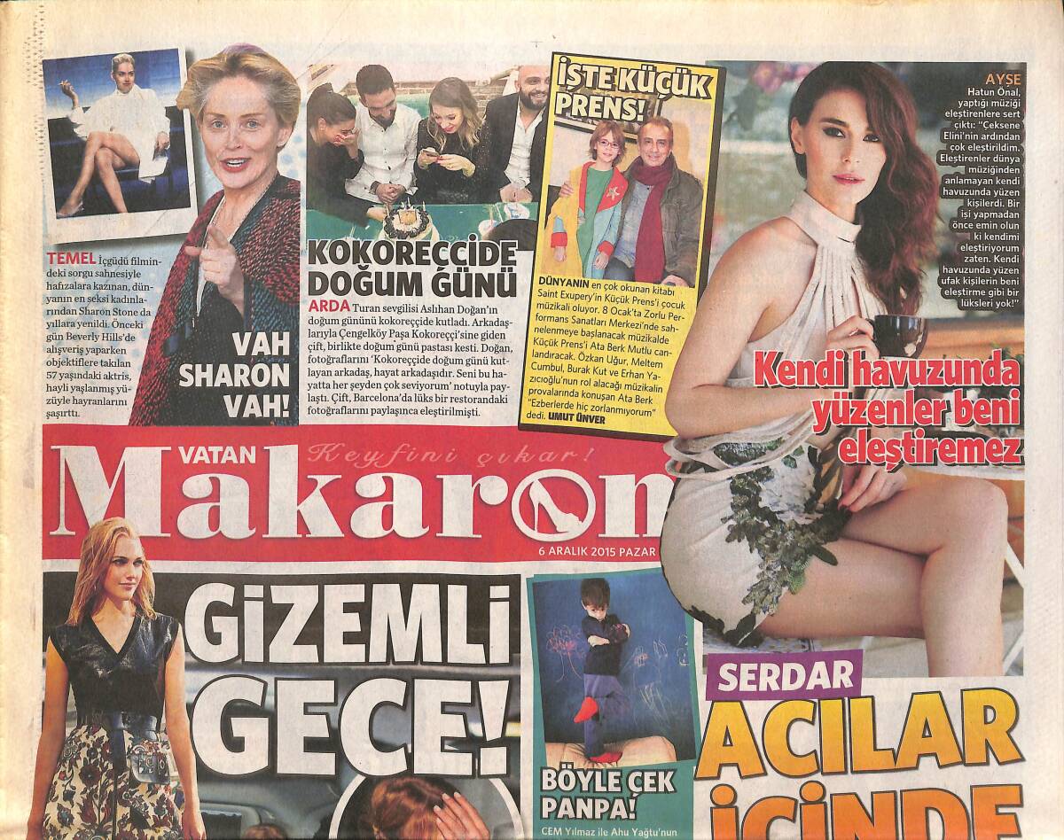 Vatan Gazetesi Makaron Eki 6 Aralık 2015 - Arda Turan Sevgilisinin Doğum Gününü Kokoreççide Kutladı - Ronaldo Eşcinsel İddiası GZ137028 - 1