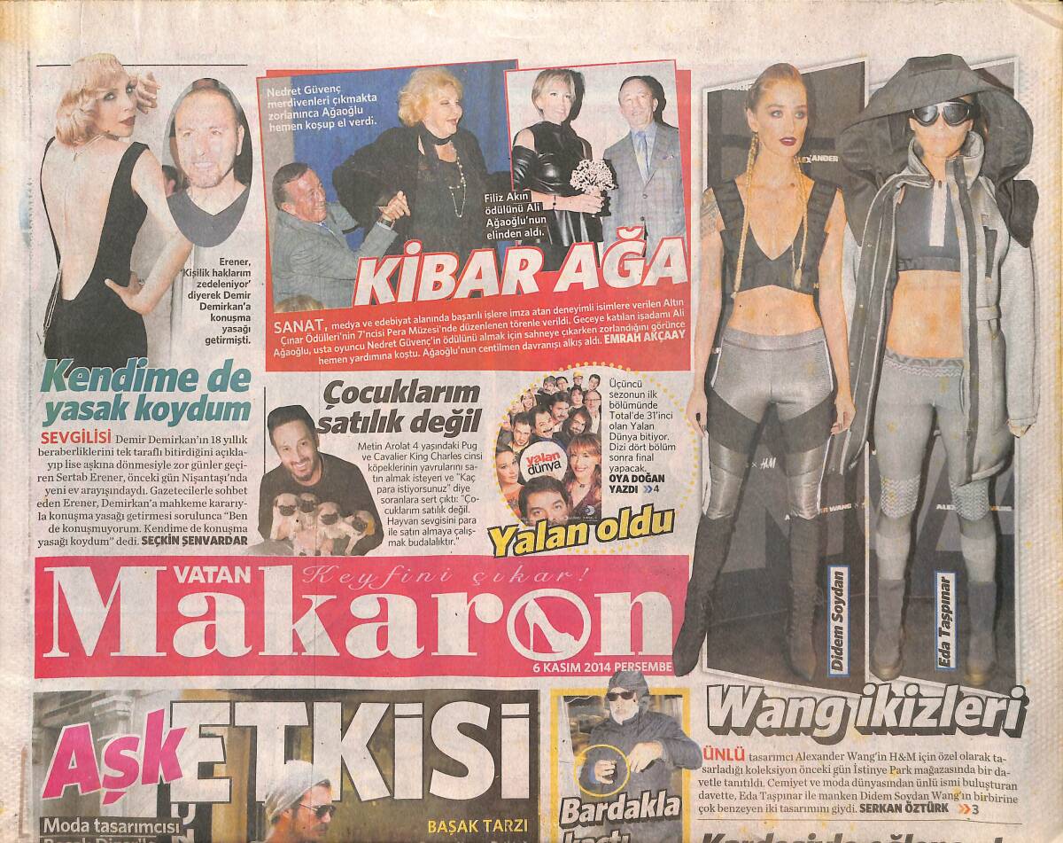 Vatan Gazetesi Makaron Eki 6 Kasım 2014 - Rihanna Islak ve Lezzetli - Lady Gaga'dan Sahnede Striptiz GZ137065 - 1