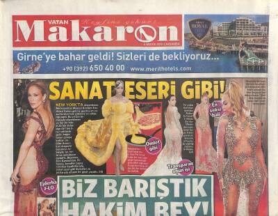 Vatan Gazetesi Makaron Eki 6 Mayıs 2015 - Ebru Gündeş Tepeden Tırnağa Marka GZ119582 - 1