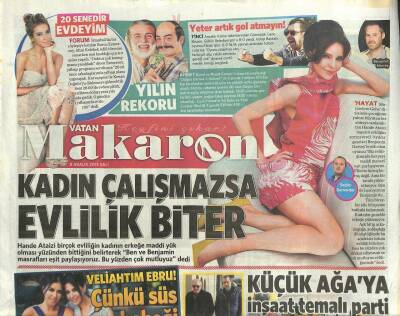Vatan Gazetesi Makaron Eki 8 Aralık 2015 - Trafik Kazası Geçiren Tuğba Özerk Platinden Kurtuldu GZ105365 - 1
