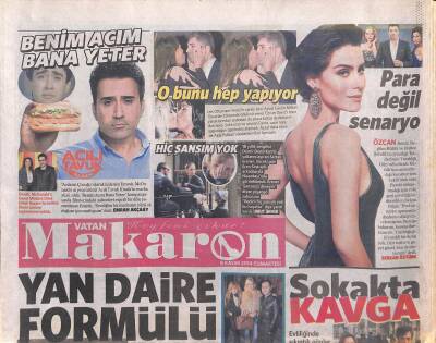Vatan Gazetesi Makaron Eki 8 Kasım 2014 - Emrah Benim Acım Bana Yeter GZ119503 - 1