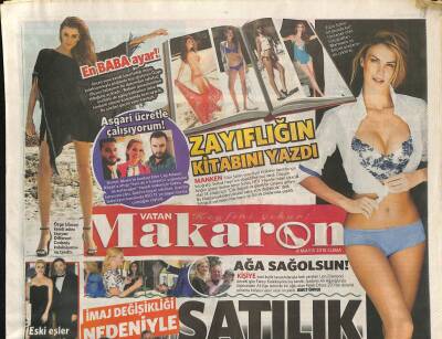 Vatan Gazetesi Makaron Eki 8 Mayıs 2015 - Asena Erkin , Yeni İmajına Uymadığı İçin Lamborghini Marka Otomobilini Satılığa Çıkardı GZ125569 - 1