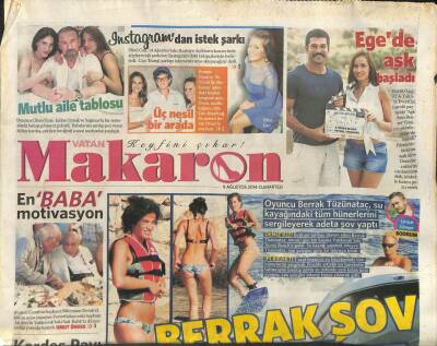 Vatan Gazetesi Makaron Eki 9 Ağustos 2014 - Berrak Şov,Cem Yılmaz Bereketi GZ107515 - 1