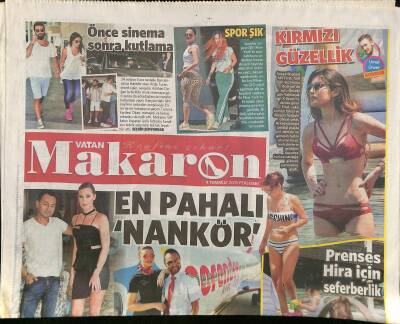 Vatan Gazetesi Makaron Eki 9 Temmuz 2015 - Divanın Doğal Hali - Serdar Ortaç Nankör Şarkısına 200 Bin Dolar Harcadık GZ125918 - 1