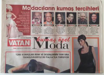 Vatan Gazetesi Moda Kumaş Özel 28 Kasım 2005 - Kumaş Modasına Yön Veren İki İsim Berra Dinçkök , Sami Arditti GZ20432 - 1