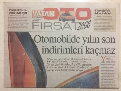 Vatan Gazetesi Oto Eki 13 Aralık 2006 - Otomobilde Yılın Son İndirimleri GZ42727 - 1