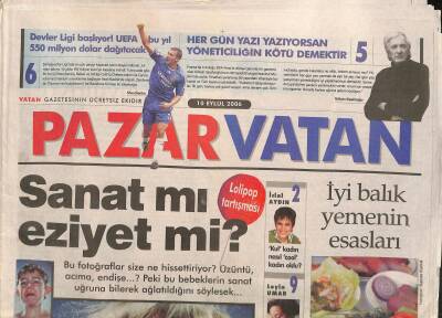 Vatan Gazetesi Pazar Eki 10 Eylül 2006 - Devler Ligi Başlıyor ! UEFA Bu Yıl 550 Milyon Dolar Dağıtacak GZ116184 - 1