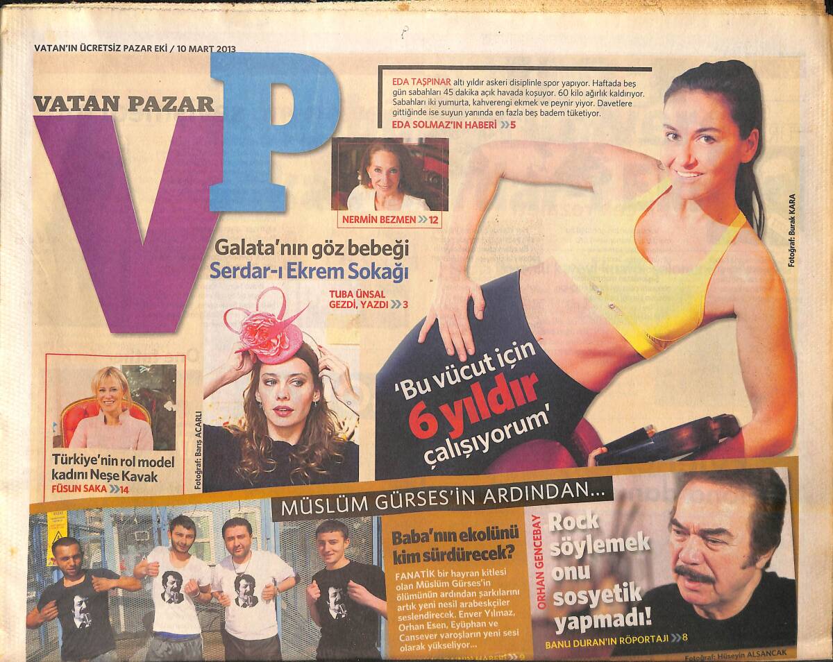 Vatan Gazetesi Pazar Eki 10 Mart 2013 - Orhan Gencebay ''Rock Söylemek Onu Sosyetik Yapmadı!'' GZ159846 - 1