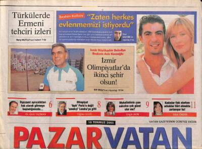 Vatan Gazetesi Pazar Eki 10 Temmuz 2005 - Ekonomi Yazarı Meriç Köyatası Şimdi Şarkıcı GZ93680 - 1
