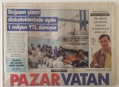 Vatan Gazetesi Pazar Eki 12 Haziran 2005 - Tuğba Özay Kürşatla Ahmet Kaya Dinlerdik GZ22539 - 1