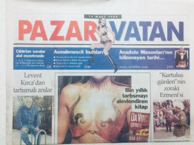 Vatan Gazetesi Pazar Eki - 14 Mart 2004 - Bin Yıllık Tartışmayı Alevlendiren Kitap Da Vıncı Şifresi GZ46080 - 2