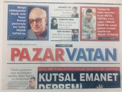 Vatan Gazetesi Pazar Eki - 16 Ekim 2005 - Gökhan Demirkol Beni Gamze Özcelik Gibi Kameraya Çekmedi GZ46747 - 1