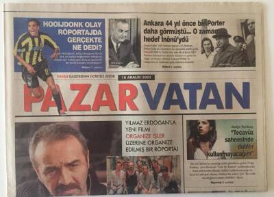 Vatan Gazetesi Pazar Eki 18 Aralık 2005 - Yılmaz Erdoğanla Yeni Filmi Organize İşler Üzerine Organize Edilmiş Bir Röportaj GZ22538 - 1