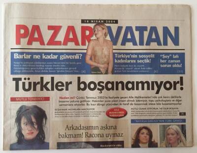 Vatan Gazetesi Pazar Eki 18 Nisan 2004 - Türkler Boşanamıyor !, Uğur Yücel İle Söyleşi GZ26603 - 1
