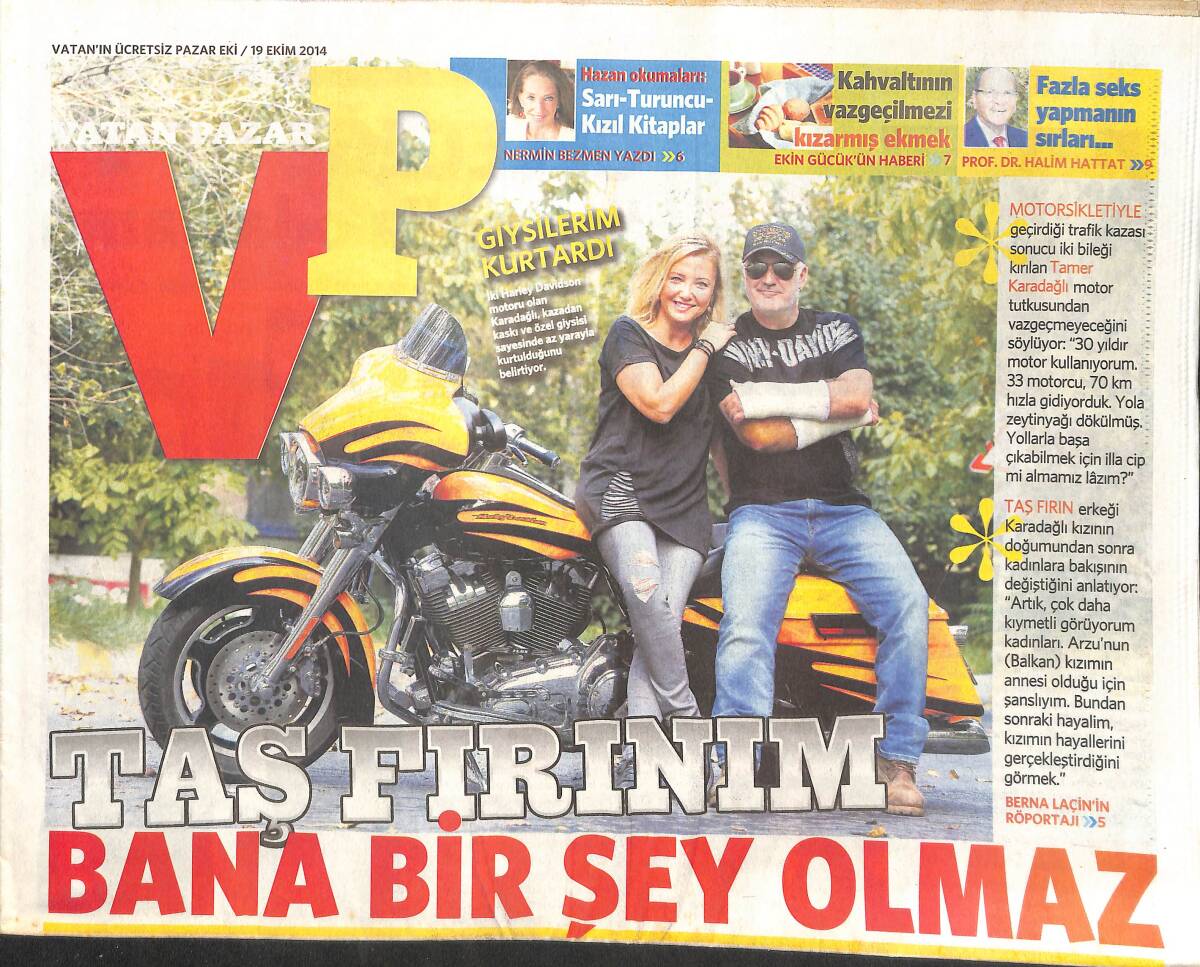 Vatan Gazetesi Pazar Eki 19 Ekim 2014 - Tamer Karadağlı 'Taş Fırınım Bana Bir Şey Olmaz' - Tuba Büyüküstün Ödülü Alamayacak! GZ136486 - 1