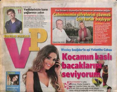 Vatan Gazetesi Pazar Eki 19 Mayıs 2013 - Wesley Sneijderin Eşi Yolanthe Cabau Kocamın Kaslı Bacaklarını Seviyorum GZ105924 - 1