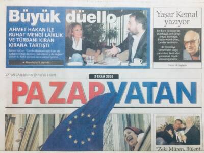 Vatan Gazetesi Pazar Eki 2 Ekim 2005 - Ahmet Hakan-Ruhat Mengi İle Büyük Düello GZ43003 - 1
